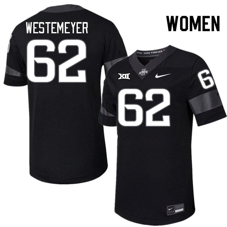 Women #62 Owen Westemeyer Iowa State Cyclones College Football Jerseys Stitched-Black